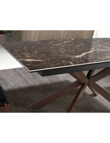 Mesa comedor extensible rectangular mármol...
