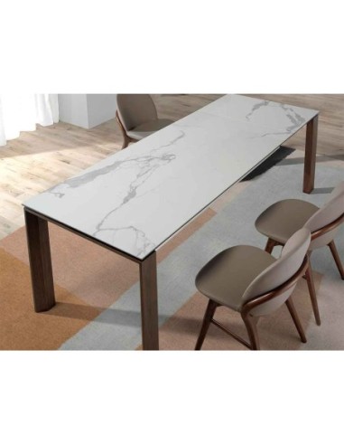 Mesa comedor extensible rectangular mármol...