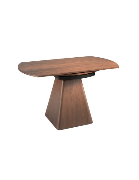 Mesa comedor extensible redonda nogal