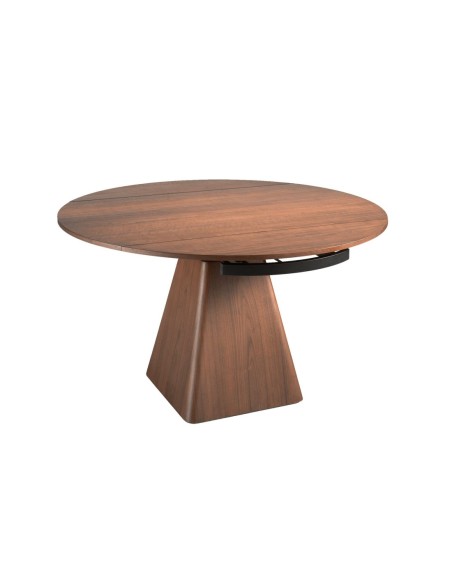 Mesa comedor extensible redonda nogal