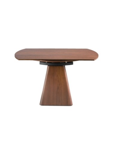 Mesa comedor extensible redonda nogal