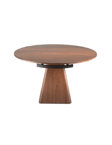 Mesa comedor extensible redonda nogal