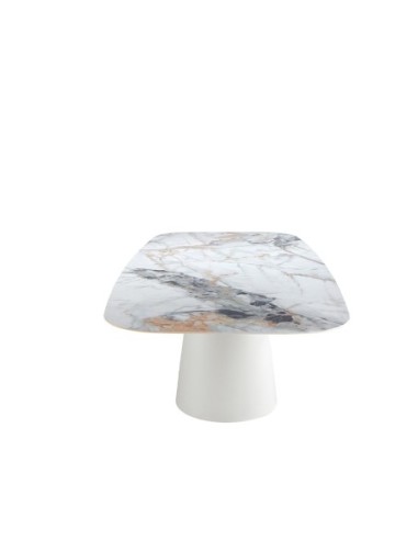 Mesa comedor ovalada barril mármol porcelánico...