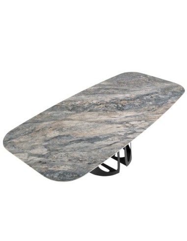 Mesa comedor ovalada barril mármol porcelánico...