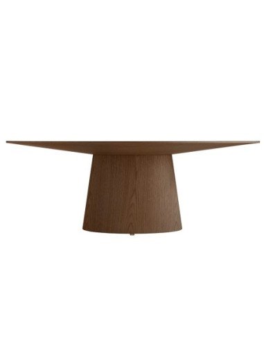Mesa comedor ovalada nogal