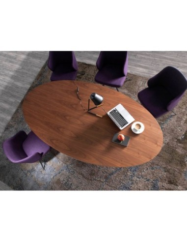 Mesa comedor ovalada nogal