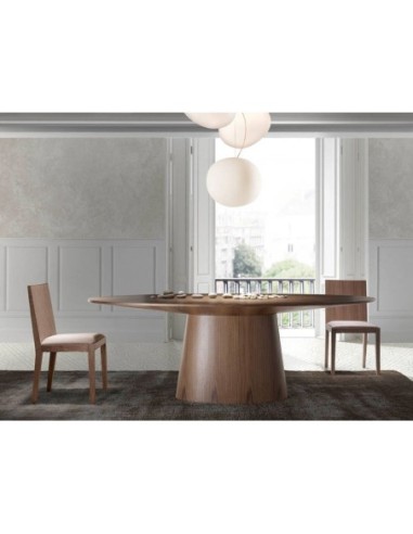 Mesa comedor ovalada nogal
