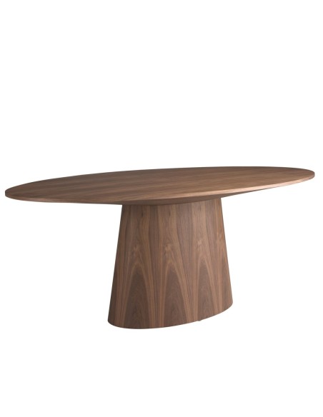 Mesa comedor ovalada nogal