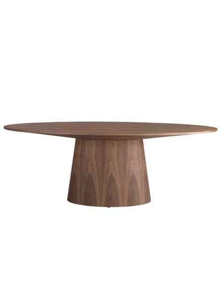Mesa comedor ovalada nogal