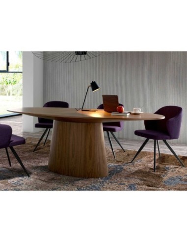 Mesa comedor ovalada nogal