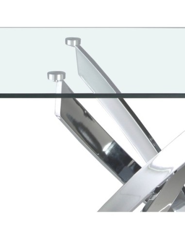 Mesa comedor rectangular cristal templado y...