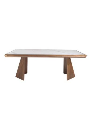 Mesa comedor rectangular mármol porcelánico y...