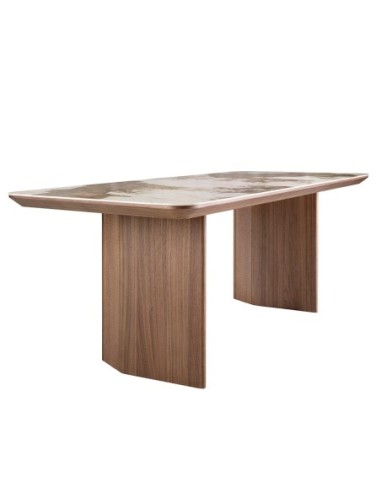 Mesa comedor rectangular mármol porcelánico y...