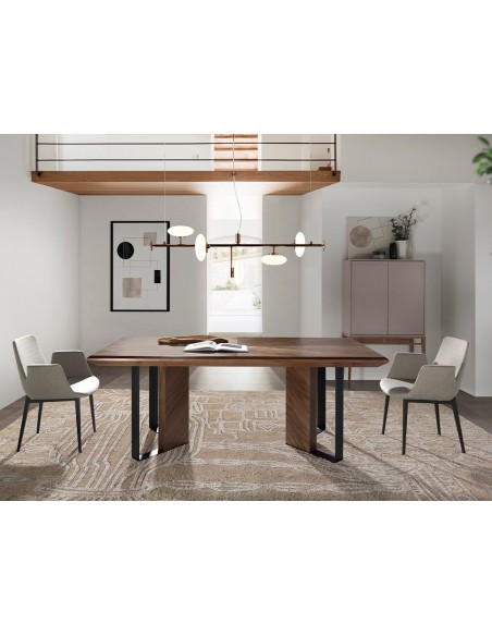 Mesa comedor rectangular nogal