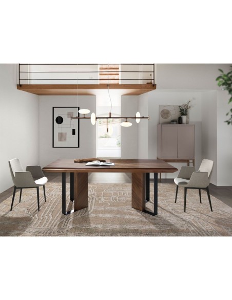 Mesa comedor rectangular nogal