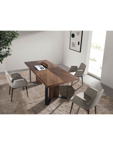 Mesa comedor rectangular nogal