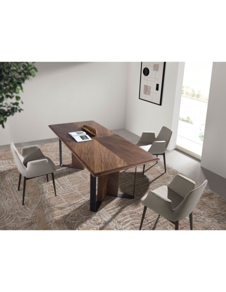 Mesa comedor rectangular nogal