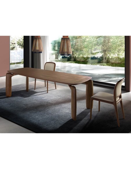 Mesa comedor rectangular nogal