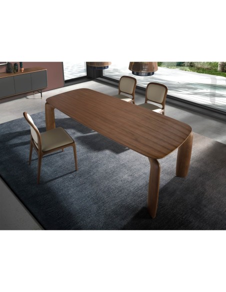 Mesa comedor rectangular nogal