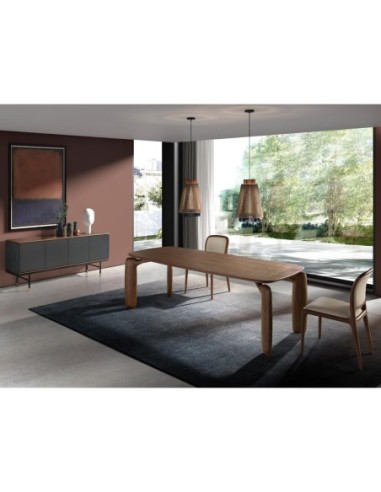 Mesa comedor rectangular nogal