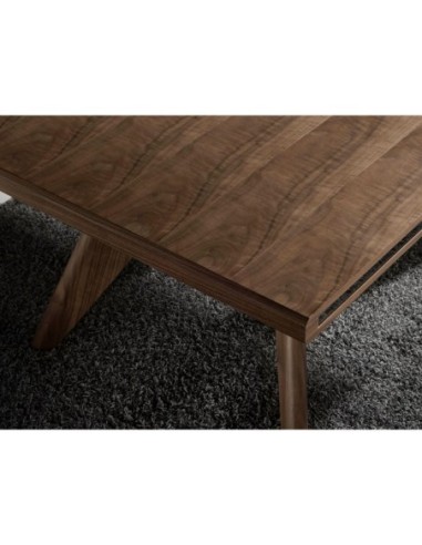 Mesa comedor rectangular nogal y nogal
