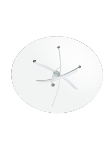 Mesa comedor redonda cristal templado y acero...