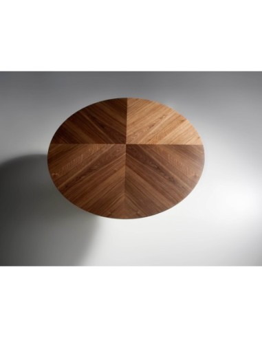 Mesa comedor redonda giratoria nogal