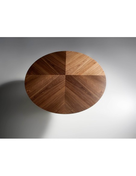 Mesa comedor redonda giratoria nogal