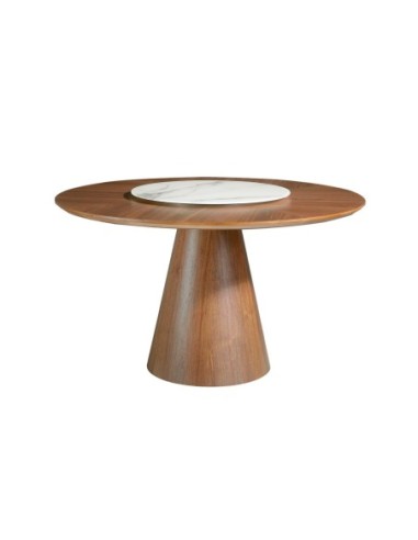Mesa comedor redonda giratoria nogal