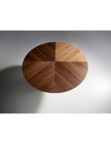 Mesa comedor redonda giratoria nogal