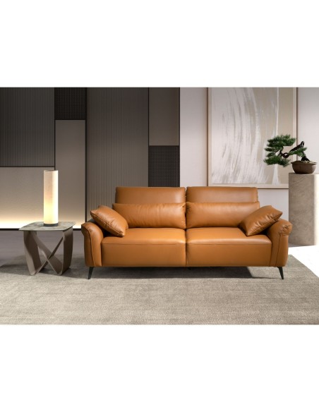 Mesa rincón cuadrada mármol porcelánico y acero taupé metalizado