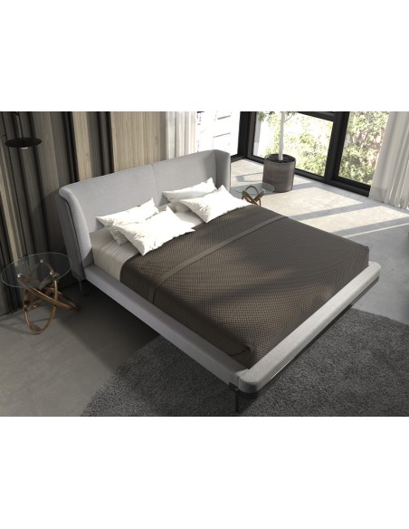 Mesa rincón redonda cristal templado y nogal