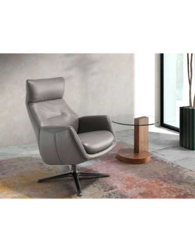 Mesa rincón redonda cristal templado y nogal