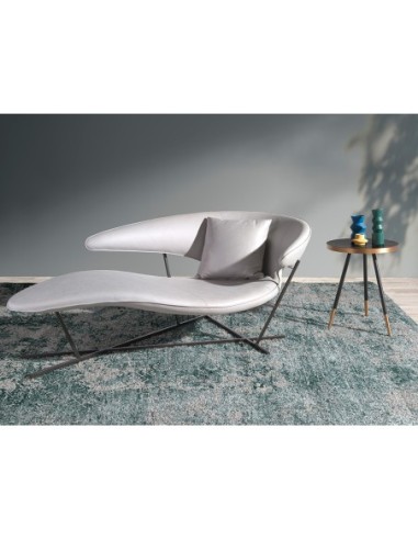 Mesa rincón redonda mármol porcelánico y acero...