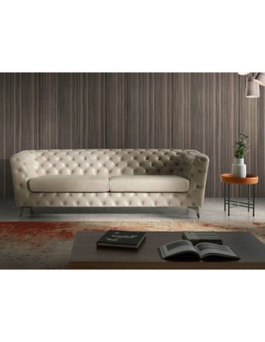 Mesa rincón redonda polipiel, nogal y acero negro