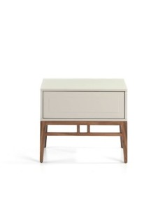 Mesita de noche madera beige y nogal 2