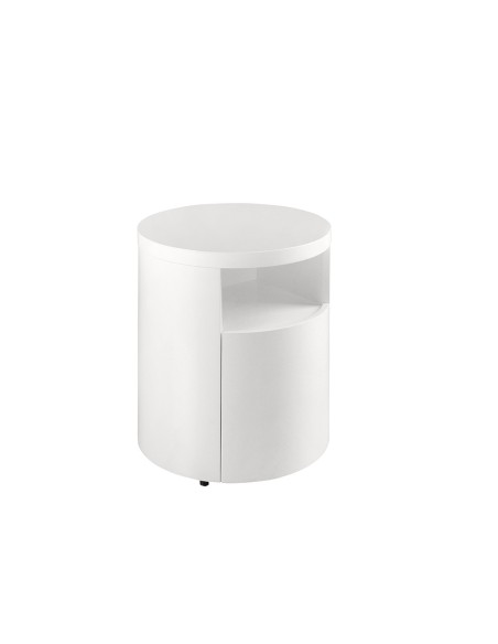 Mesita de noche madera blanca