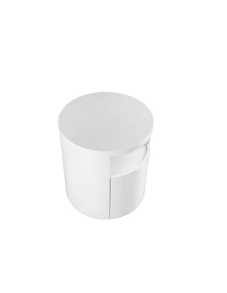 Mesita de noche madera blanca