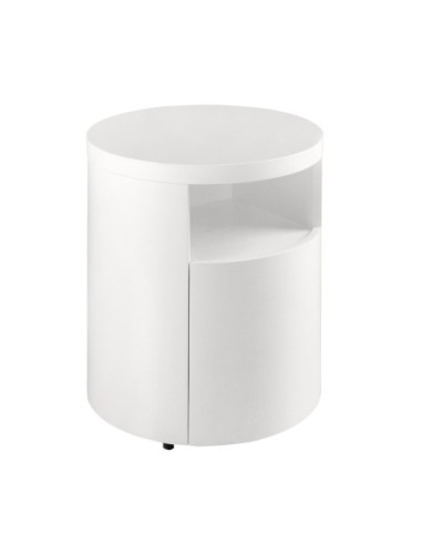 Mesita de noche madera blanca