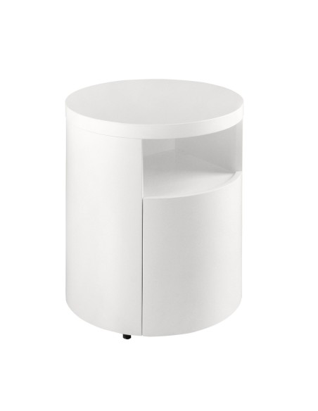 Mesita de noche madera blanca