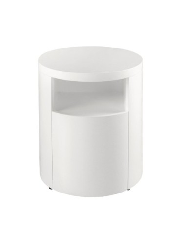 Mesita de noche madera blanca