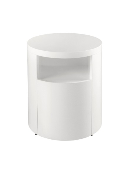 Mesita de noche madera blanca