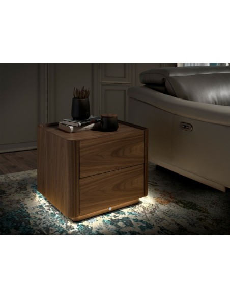Mesita de noche nogal con iluminación