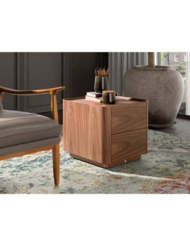 Mesita de noche nogal con iluminación