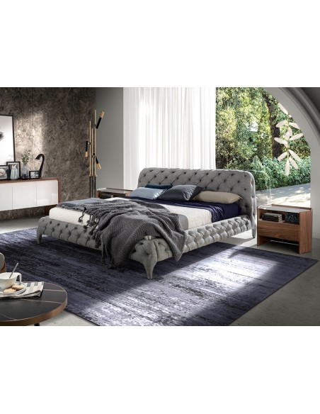 Mesita de noche nogal con tapa de cristal templado