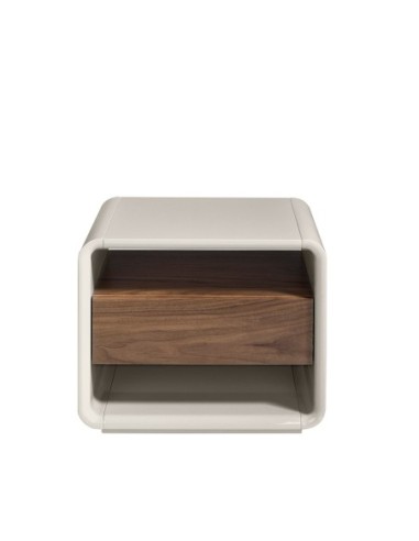 Mesita de noche nogal y madera gris