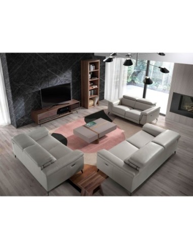 Mueble TV cristal negro efecto espejo, nogal y...