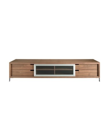 Mueble TV nogal y acero cromado