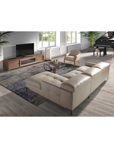 Mueble TV nogal y acero cromado