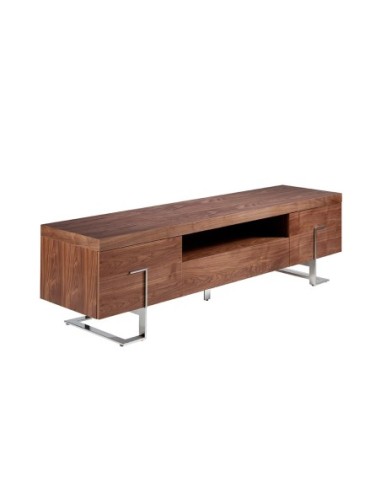 Mueble TV nogal y acero cromado
